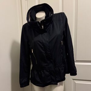 Zara Midnight Navy Utility Jacket with Gold Accents, Sz Medium, Like New